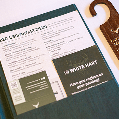 Menu at The White Hart
